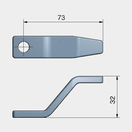 Roca regel 2,5" lång, hög