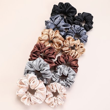 12 st Glänsande Stora Hårband i Satin, Europeisk och Amerikansk Mode Satinliknande Enfärgade Stora Hårband.