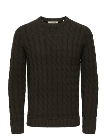 ONLY & SONS Onskicker Life Reg 3 Cable Crew Knit - Brown - XL