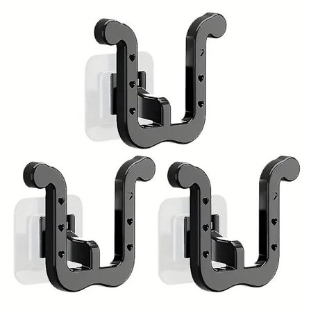Hvid 3 stk. vægmonteret tøffelstativ, multifunktionelt skostativ, vægophæng uden boring, selvklæbende sammenklappeligt skostativ til dør, skab, bad