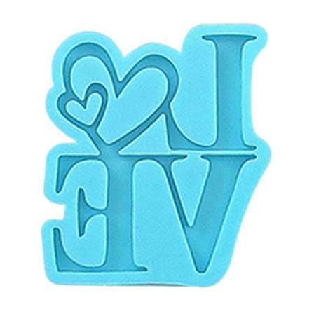 Skinnende Bogstav Form Rose Diamant Krone Resin Nøglering Forme Silikone Form DIY