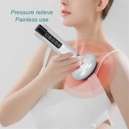 Elektrisk Gua Sha-massager med 12 Sugstyrkor, Stålkulor, Negativt Tryck, Koppar, Meridianmassage M
