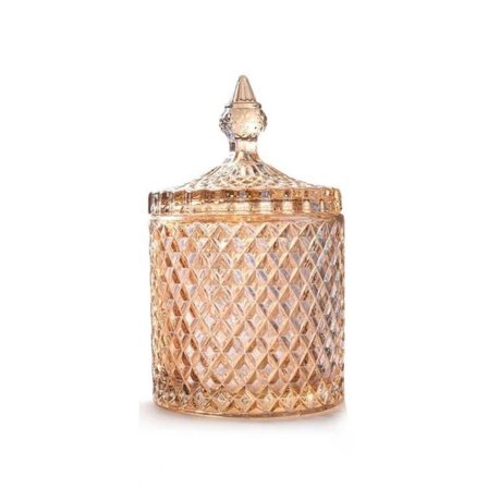 300/600ML Glas Opbevaring dåse Diamant Candy Box GULD 600ML