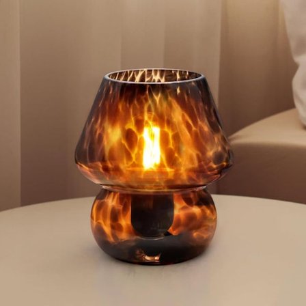 Bordlampe Svampe Design, Glas Sengelampe Natlampe til Soveværelse Stue Moderne Indretning_TF_TF