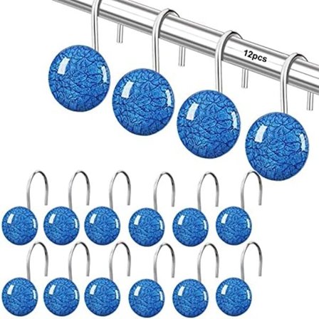 Suihkuverhon koukut, halkeileva marmori koristeelliset renkaat, suihku Cu