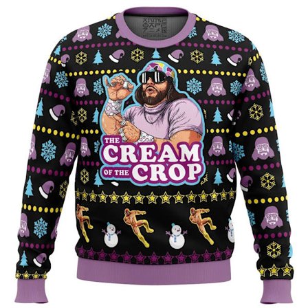 Jouluneule, 3D digitaaliprintti pyöreä pääntie - K48 - Koko 2XL