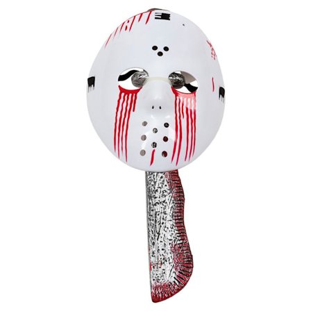 Blodig Jason Mask & Machete Halloween Maskerad