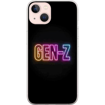 Kompatibelt Mobildeksel til Apple Apple iPhone 13 Neontext Gen Z i fargerikt lys mot mørk bakgrunn i moderne digital stil