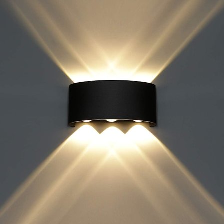 Moderne LED Vegglampe Nedover, Vanntett Aluminiumsvegglampe
