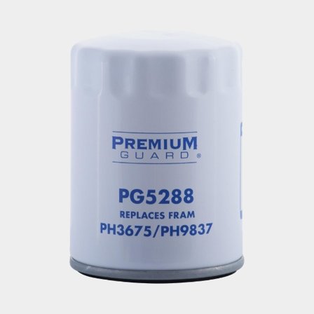Premium Guard Oljefilter PG5288, ersätter Fram PH3675 och PH9837, effektivt motorskydd i vit metall för personbilar