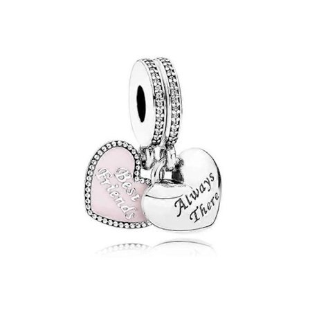 Pandora Best Friend Hjärthänge Rosa är lämpligt för vänner