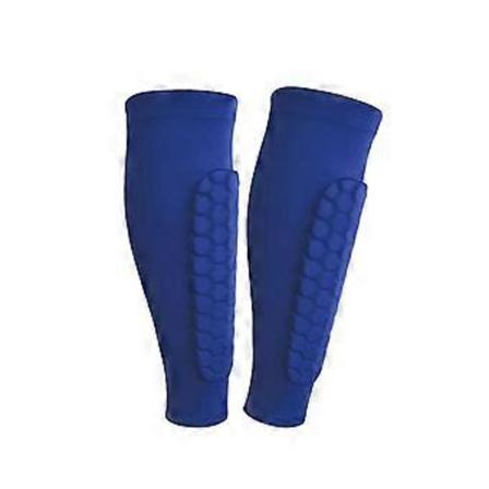 2 stk Fotball Skinnbeskyttere for Ungdom, Beskyttende Fotballutstyr Nedre Beinskinnbeskyttere [jkw] (L Blå)