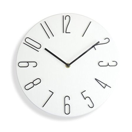 Minimalistisk analogt vægur 30 cm - hvid