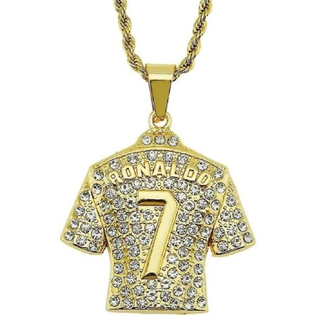 Halsband med fotbollströja för män, Hip Hop Ronaldo nr 7-halsband-XF16-