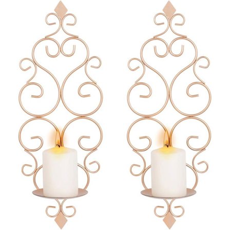 Sæt med 2 Tealight Lysestage Metal Vægmonteret Lysestage