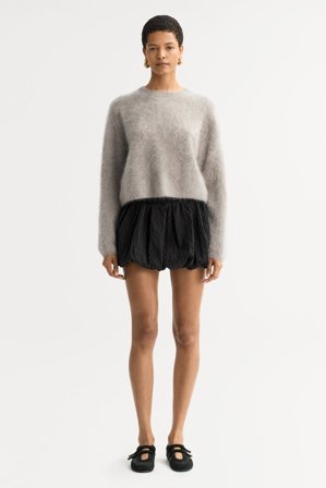 Soft Goat - Brushed crewneck - Women cashmere sweater - XS - Greige