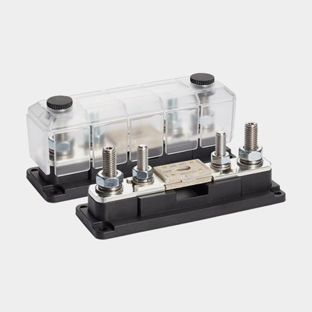 Sulakepidin TBS Electronics DCM ANL Fuseholder, yhdelle teräsulakkeelle, lisäliitäntäpisteillä kaapeleille, M10, 50 V, 600 A