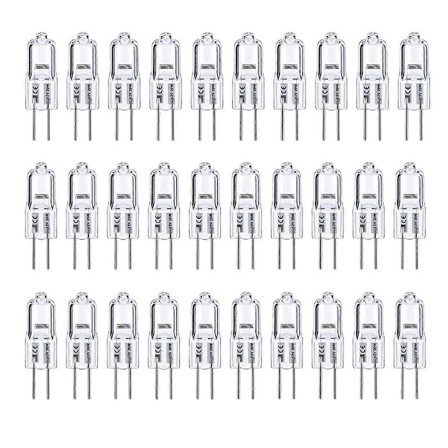 G4 Glödlampa, 20-pack Halogen G4 12V 20W med G4 Bi-Pin Sockel, Hög Effekt G4 Lampa 12V 300LM för Skåpslampor