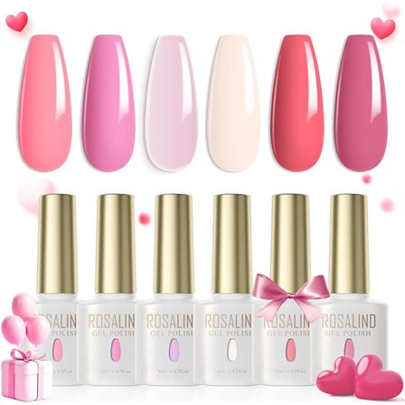 Gel nagellack 6 färger, UV/LED soak-off gellack Gel Polish set med nagellacksgeler 03