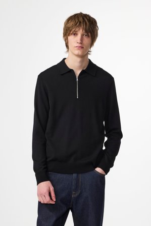 Sergio Polo Herr Svart Certified Wool