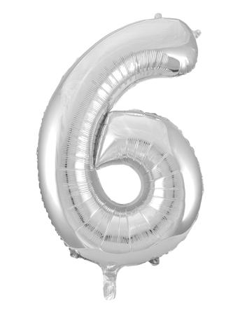Foil Balloon Number 6 Silver 86 Cm Home Kids Decor Party Supplies Silver Joker