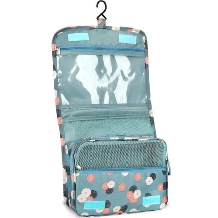 Hengende Toalettveske Dame Toalettmappe Uni Kosmetisk Veske Reiseveske med Krok Vanntett Toalettmappe