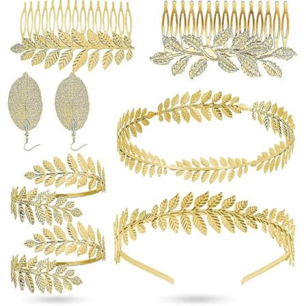 Gresk Gudinne Hodebånd, 8 stk Gresk Gudinne Hodebånd Krone, Romersk Bladkrone, Romersk Laurbær Armbånd Blad Hodebånd Hårbånd For Kvinner [DB]