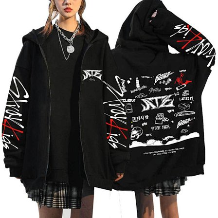 Stray Kids ATZ Sångare Hoodie Lös Hoodie