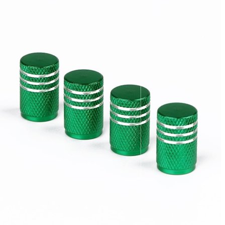 Färg aluminiumlegering ventilhatt Anti-läckage bildäckhatt Stor sexkant skruv Ventilhatt (rund grön (4-pack))