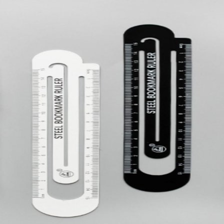 2 kpl Metallinen kirjanmerkki Mustavalkoinen Kirjanmerkit Viivain