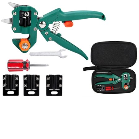 Podesaks, podekniv, 2 i 1 dobbelt podeverktøy med to erstatningsblader og podefilm for pode og beskjæring av hagefrukt T