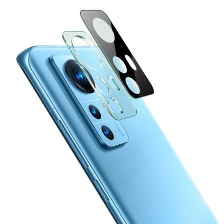 IMAK Xiaomi 12X / 12 HD karkaistu lasi linssikalvo + linssin suojus - Musta Transparent