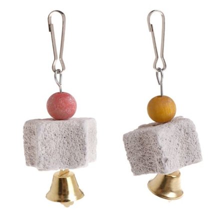 Fugl Calcium Tænder Slibning Tygge Godbidder Legetøj med Klokke til Parrot Budgie Lovebird Gerbil Rotte Mus Marsvin