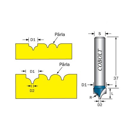 Cobolt 232-003 Dekorfres R=3, D=6,5, Maskintilbehør & forbruk