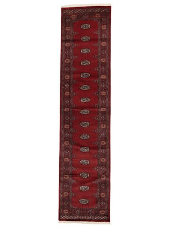 Orientalisk Pakistan Bokhara 2Ply 79X338 Hallmatta Svart/Mörkröd Ull, Pakistan