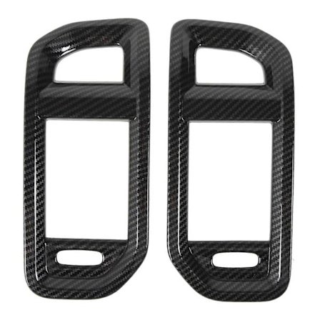 2 stk. Front Luftudtag Ramme Trim Kulfiber Mønster Instrumentbræt Side Luftventil Dæksel til 1500 2023 MZK