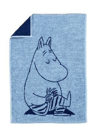 Arabia Mumin handduk 50x70 Mumintrollet marinblå GOTS Badrumstextilier Blå cm