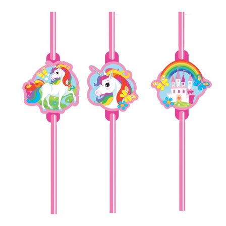 Sugrör Unicorn Rainbow papp 8-pack - Partyninja.se
