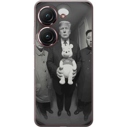 Yhteensopiva Puhelinkuori Asus Asus Zenfone 9 Mustavalkoinen taideteos surrealistisella poliittisella symboliikalla ja odottamattomalla kontrastilla,