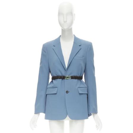 Bottega Veneta Vintage, Pre-owned Fabric outerwear Blauw, Dames, Maat:S,Polyamide