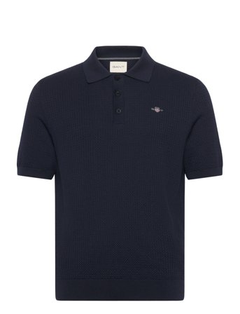 GANT | Textured Cotton Ss Polo | M