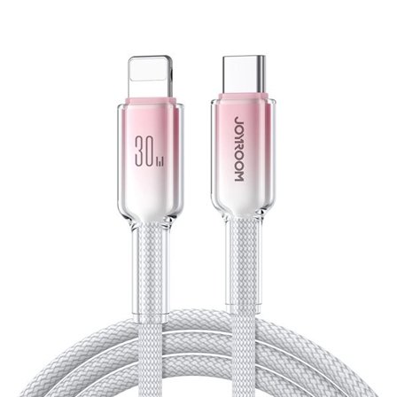 Joyroom Kristallinkirkas USB-kaapeli 30W USB-C Lightning 1.2m - Valkoinen