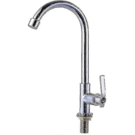 Koldtvandshaner til vask med et enkelt håndtag, et hul, høj bue, dækmonteret rustfrit stål barhane, bedste gave