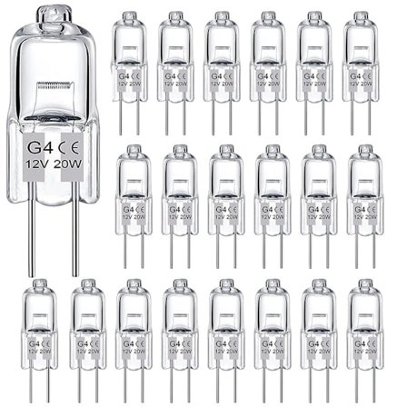 G4 Halogenlampor 20W 12V - Varmvitt - 20-pack 20W
