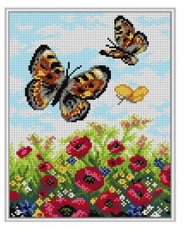 Kirjontapakkaus Taulu Perhoset