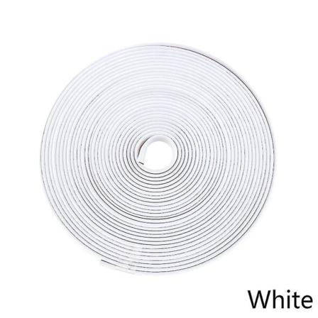 8m/ Rulle bil Køretøj Farve Hjul Fælge Beskyttere Dekor Strip Dæk Beskyttelseslinje Gummistøbning Trim Hjul Decor White