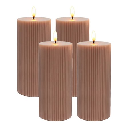 LED-lys sæt med 4, ægte voks, 18 cm