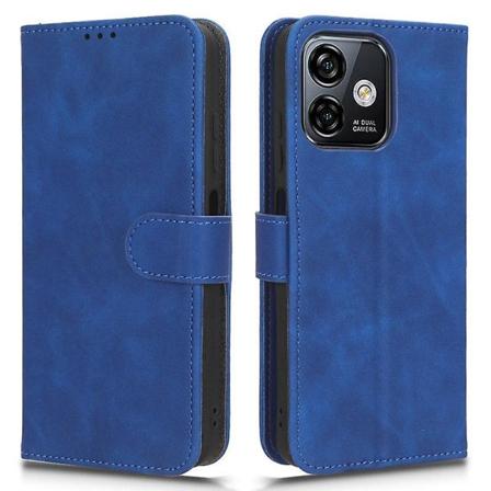 For Ulefone Note 16 Pro Stativ Pung Mobiltelefon Etui Skin-touch PU Læder + TPU Telefon Cover Blue