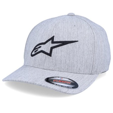 Alpinestars - Grå flexfit Keps - Ageless Curve Grey Heather/Black Flexfit @ Hatstore
