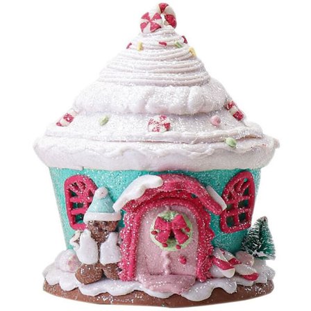 Jouluinen piparkakkutalo LED-valoilla, piparkakkutalon pöytäkoriste, jouluinen talo, joulukoriste, A